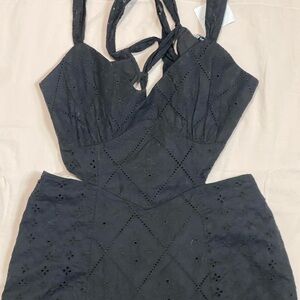 American Eagle Outfitters Charcoal Backless Dress